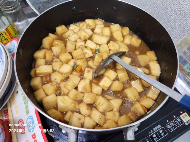 おぼろ味噌麺調理2
