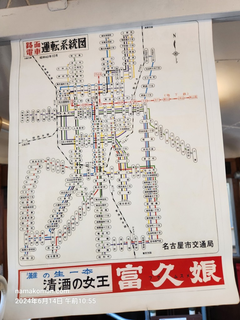 レトロでんしゃ館市電運転系統図