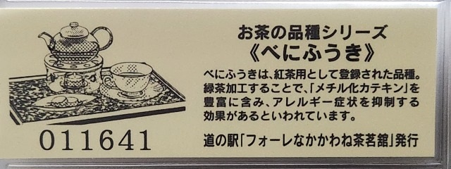 フォーレなかかわね茶茗館記念きっぷ裏