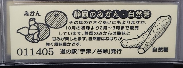 宇津ノ谷峠下り記念きっぷ裏